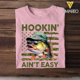 Personalized Hookin Aint Easy Fishing Lover T-shirt Printed QTHQ1406