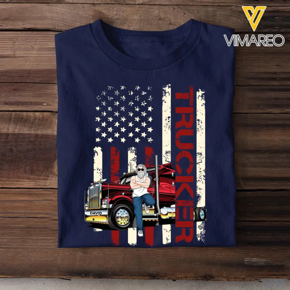 Personalized Trucker Flag Colorful TShirt Printed QTTB1406