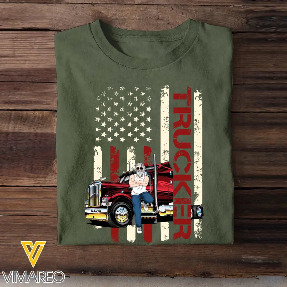Personalized Trucker Flag Colorful TShirt Printed QTTB1406