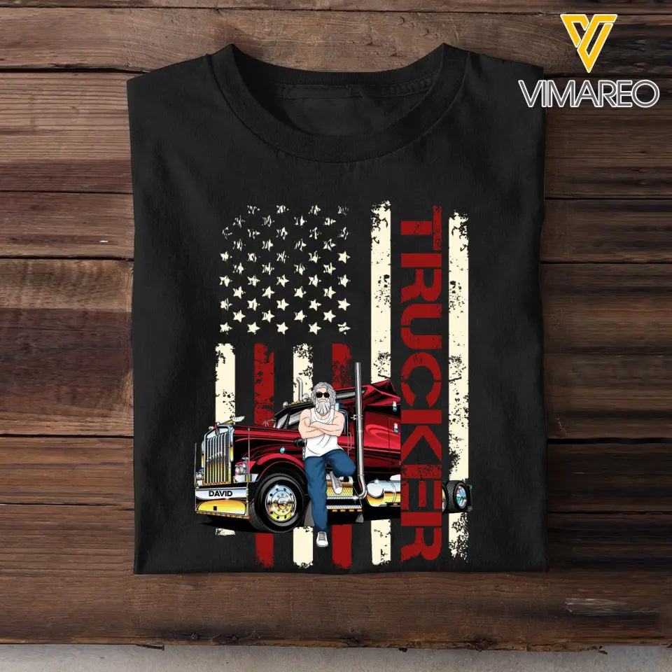 Personalized Trucker Flag Colorful TShirt Printed QTTB1406