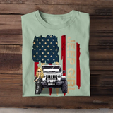 Personalized Jeep Girl Colorful Flag Tshirt Printed QTDT1906