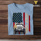 Personalized Jeep Girl Colorful Flag Tshirt Printed QTDT1906