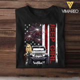 Personalized Jeep Girl Firework Flag Background Jeep Lovers Gift T-shirt Printed MTPN2106