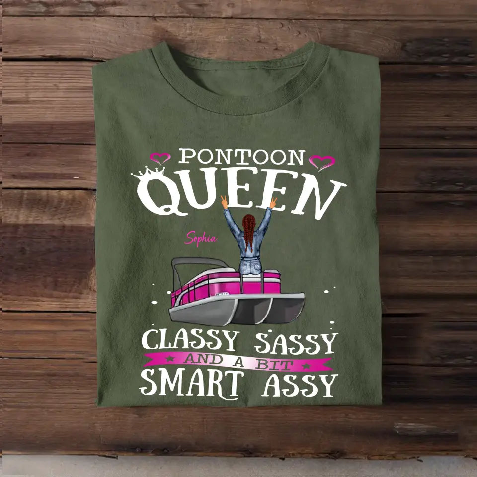 Personalized Pontoon Queen Classy Sassy And A Bit Smart Assy T-shirt Printed HQMTH2206