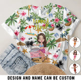 Personalzied Tanned And Tipsy Watercolor Hawaii  3D TShirt Printed QTVH2706