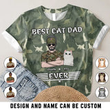 Personalzied Best Cat Dad Ever 3D TShirt Printed MTKVH2606
