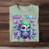 Personalized Owl Grandma Hearts with Kid Name T-shirt Printed 23JUL-PN04