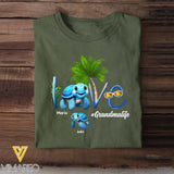 Personalized Love Grandma Life With Turtle Kid Names T-shirt Printed QTPN0507