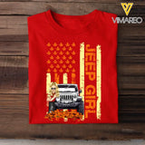 Personalized Jeep Girl Autumn Leaves Flag Background T-shirt Printed MTKVH0807