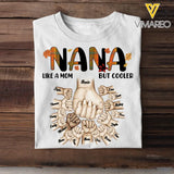 Personalized Nana Like A Mom But Cooler Hands with Kid Name Fall Season Maple Leaves T-shirt Pritned 23JUL-PN08