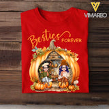 Personalized Besties Forever Fall Season Pumpkin T-shirt Printed MTHQ1007