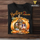 Personalized Besties Forever Fall Season Pumpkin T-shirt Printed MTHQ1007