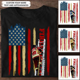 Personalized Firefighter Flag Colorful T-Shirt Printed QTPVD1207