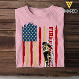 Personalized Firefighter Flag Colorful T-Shirt Printed QTPVD1207
