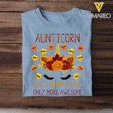 Personalized Fall Season Aunticorn Like A Normal Aunt Only More Awesome Kid NameT-Shirt Printed 23JUL-KVH13