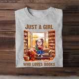 Personalized Just A Girl Who Love Books Fall Season Tshirt Printed 23JUL-PN14