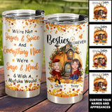 Personalized Besties Forever We're Not Suger & Spice And Everything Nice Fall Season Pumpkin Tumbler Printed 23JUL-PVD18