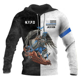 Personalized US Thin Blue Line Blessed Are The Peacemaker Hoodie Tshirt 3D Printed QTPVD217