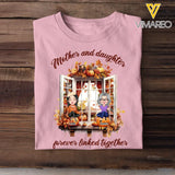 Personalized Mother And Daughters Forever Linked Together T-shirt Printed HTHHN2107