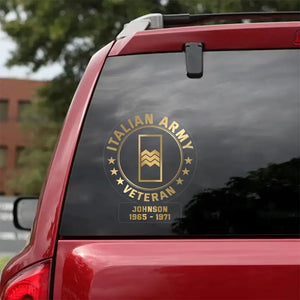 Personalized Italian Veterans Soldier Car Decal Printed QTPN1907
