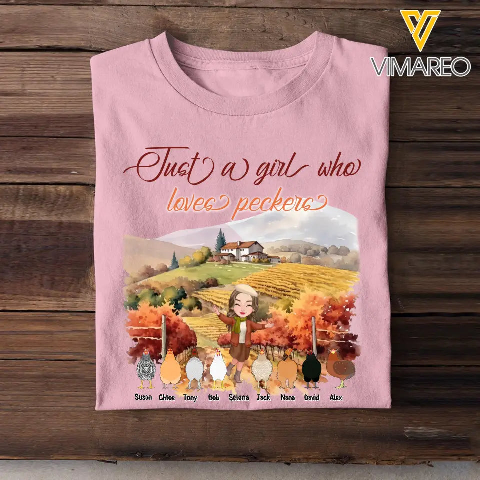 Personalized Just A Girl Who Loves Peckers  T-shirt Printed HTHHN2007