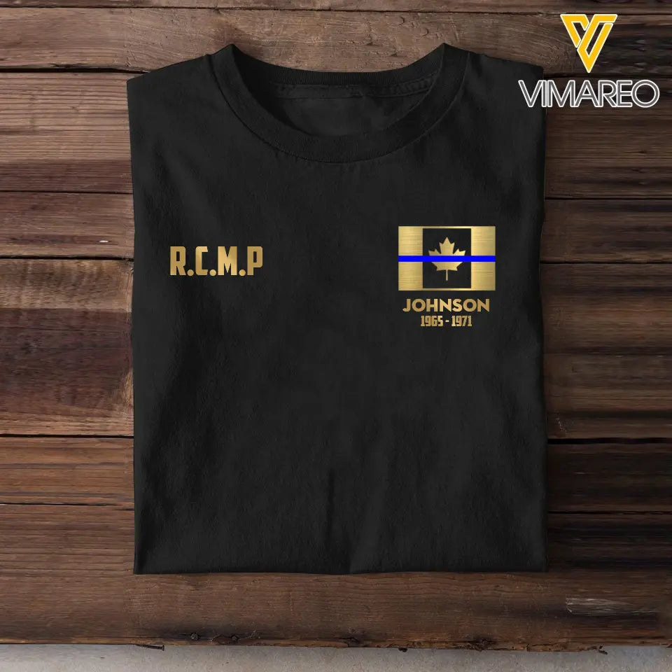 Personalized Canada Blue Line Flag Tshirt Printed QTKH257