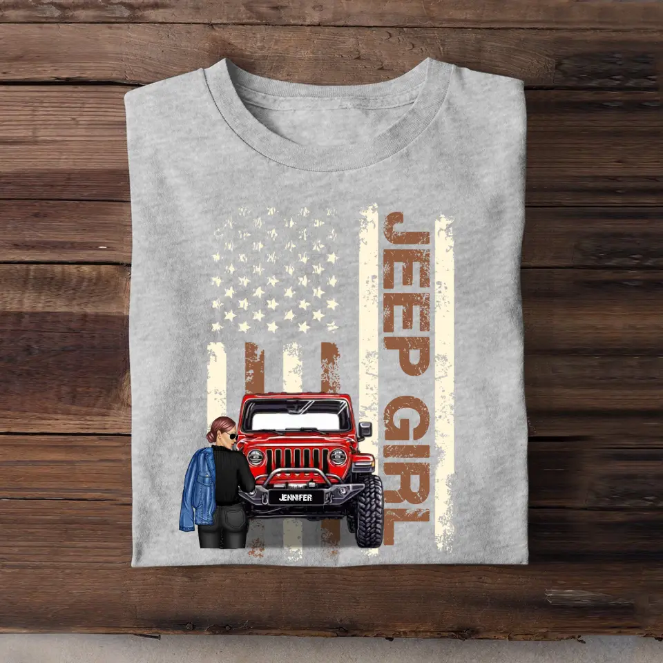 Personalized Colorful Flag Jeep Lover T-shirt Printed QTHN267