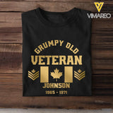 Personalized Canadian Rank Camo Flag Grumpy Old Man T-shirt Printed 23JUL-DNL25