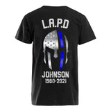 Personalized US Blue Line Spartan Flag Tshirt Printed 23JUL-PVD26