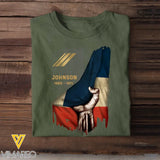 Personalized French Rank Camo Flag T-shirt Printed 23JUL-PN25