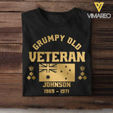 Personalized Grumpy Old VET UK Flag Rank Camo T-shirt Printed 23JUL-DNL25