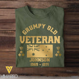 Personalized Grumpy Old VET UK Flag Rank Camo T-shirt Printed 23JUL-DNL25
