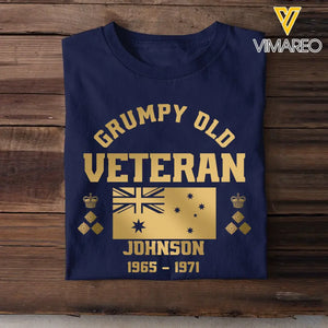 Personalized Grumpy Old VET UK Flag Rank Camo T-shirt Printed 23JUL-DNL25