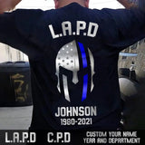 Personalized  Skull Flag US Police Department T-shirt Printed 23JUL-PD26