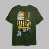 Personalized Jeep Girl Flag T-shirt Printed MTPD2607