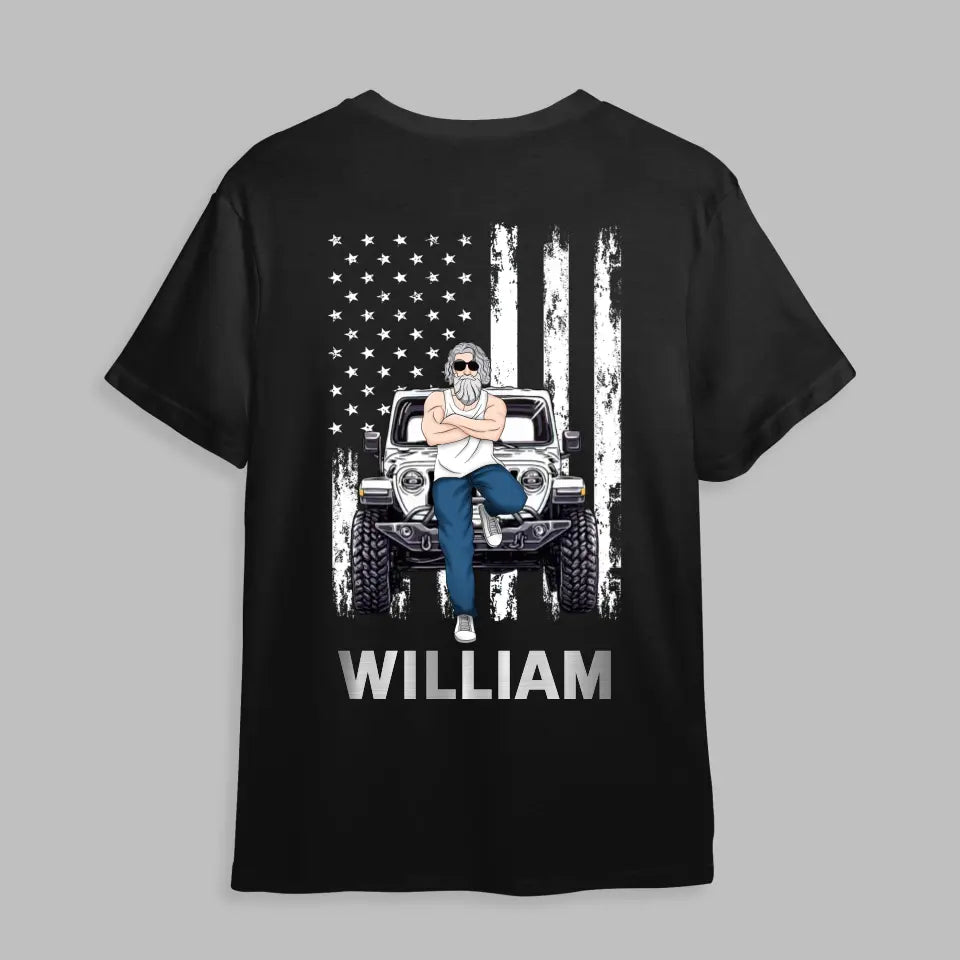 Personalized Man & Jeep Flag T-shirt Printed MTKVH2607