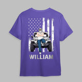 Personalized Man & Jeep Flag T-shirt Printed MTKVH2607