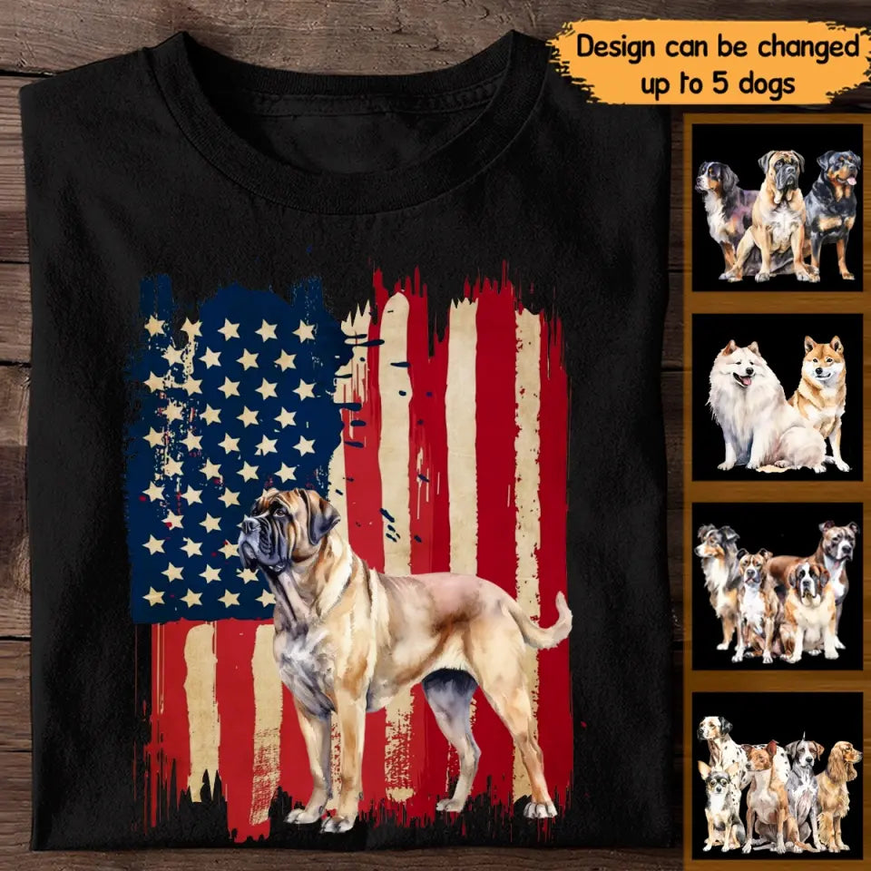 Personalized  Dog Flag Tshirt Gift For Dog Lovers Printed AUG202340PTN