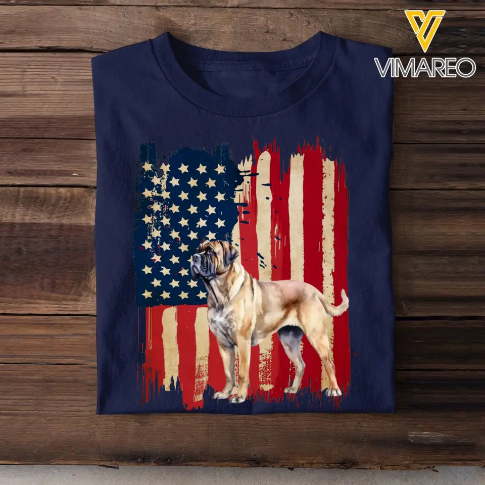 Personalized  Dog Flag Tshirt Gift For Dog Lovers Printed AUG202340PTN
