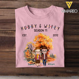 Personalized Fall Season Couple Hubby & Wifey Season 11 EST 2012 T-Shirt Printed HTHHN1407