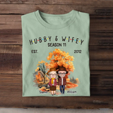 Personalized Fall Season Couple Hubby & Wifey Season 11 EST 2012 T-Shirt Printed HTHHN1407