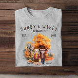 Personalized Fall Season Couple Hubby & Wifey Season 11 EST 2012 T-Shirt Printed HTHHN1407