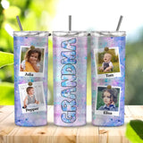 Personalized Upload Your Children Photo Grandma Gift Skinny Tumbler Printed PTN2023128