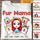 Personalized Dog Mom Fur Mama Dog Lovers T-shirt Printed QTHN2023195
