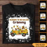 Personalized Blessed To Be Called Grammy Sunflowers Bee Gnome Car & Kid Name T-shirt Printed HTHHN23159