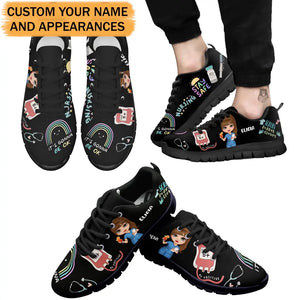 Personalized Nursing Stay Safe Nurse with Name Gift For Nurse Running Shoes Printed PVD23191