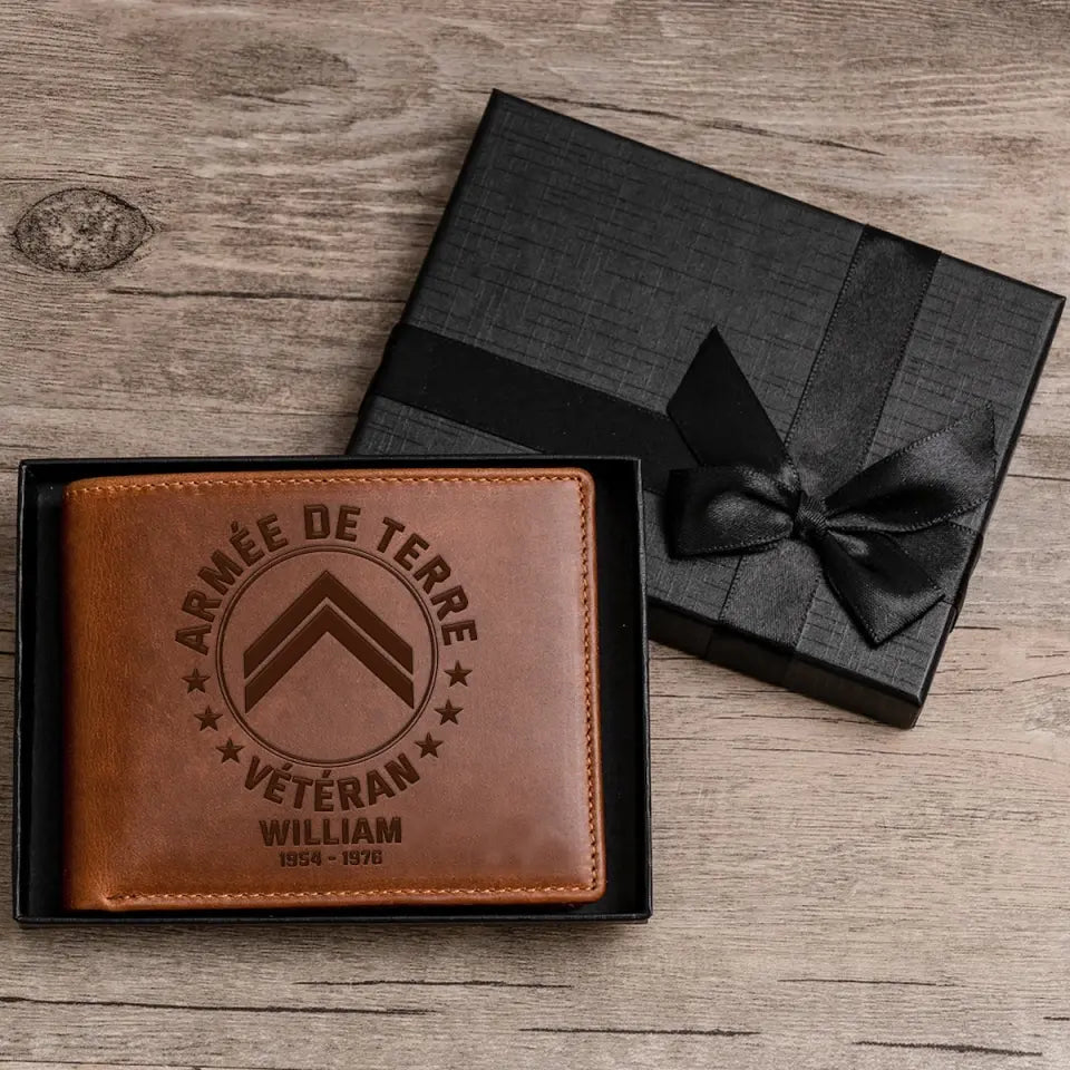Personalized French Armed Force Leather Wallet QTPN23216