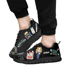 Personalized Nursing Stay Safe Nurse with Name Gift For Nurse Running Shoes Printed PVD23191