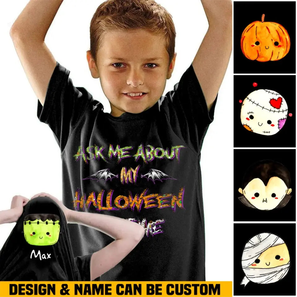 Personalized Ask Me About My Halloween Costume Kid T-shirt Printed MTHHN23210