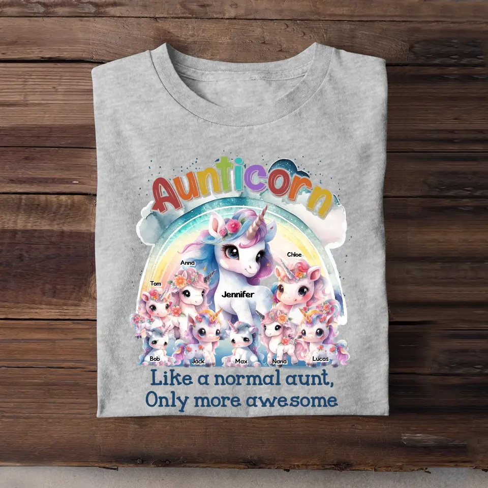 Personalized Aunticorn Like A Normal Aunt Only More Awesome Kid Names T-shirt Printed MTPN23229